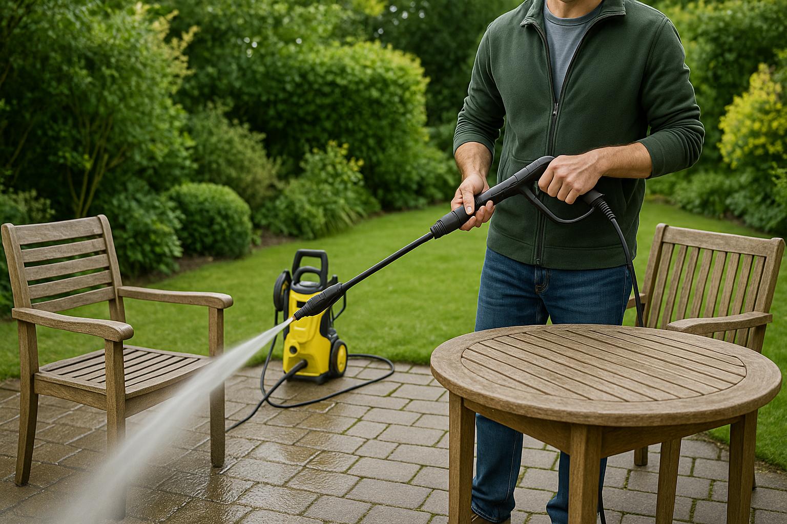 Hochdruckreiniger im Garten: Wege, Terrassen und Gartenmöbel schonend reinigen