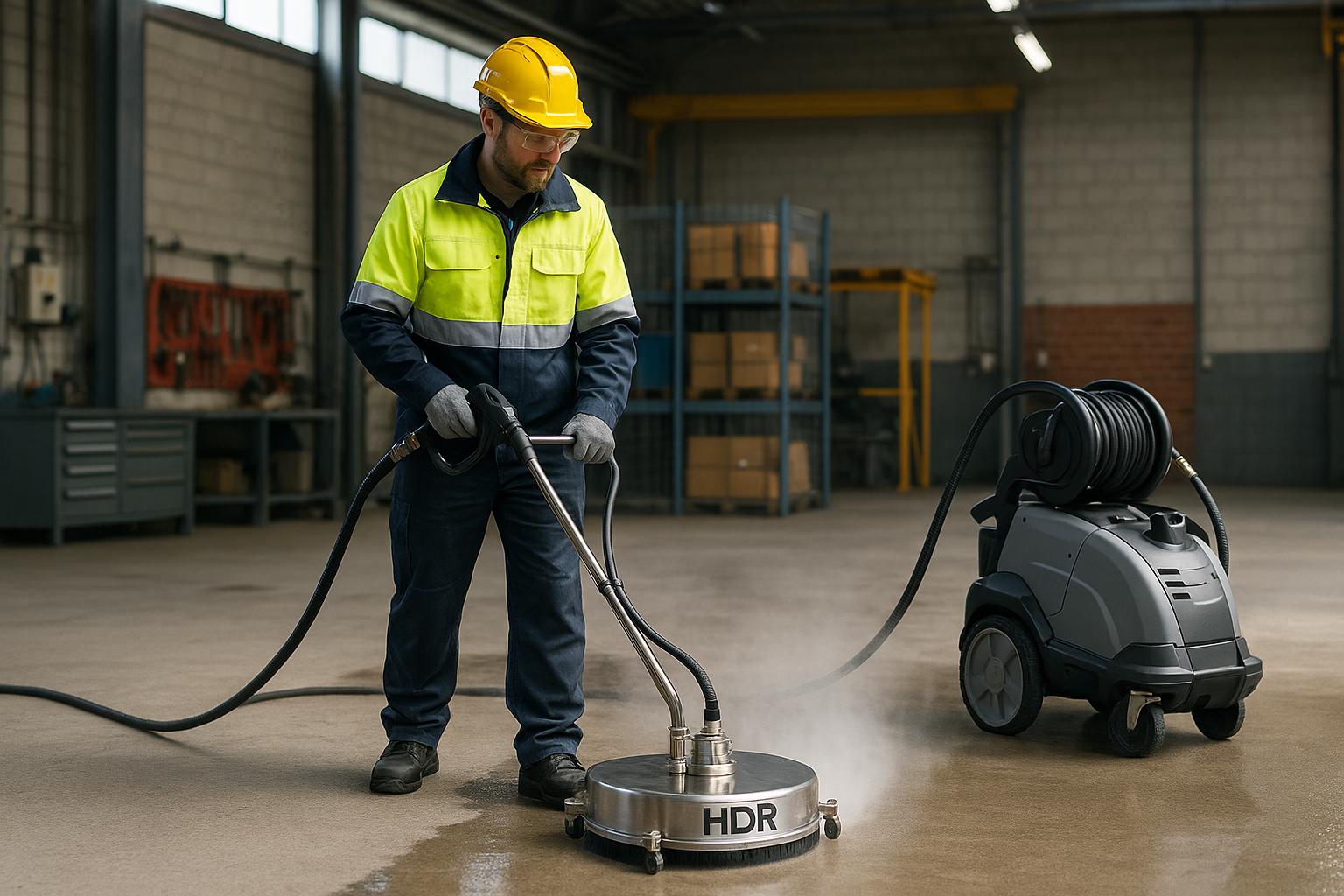 Gewerbliche Nutzung von Hochdruckreinigern: Werkstatt, Lagerhalle und Industrieflächen effizient säubern
