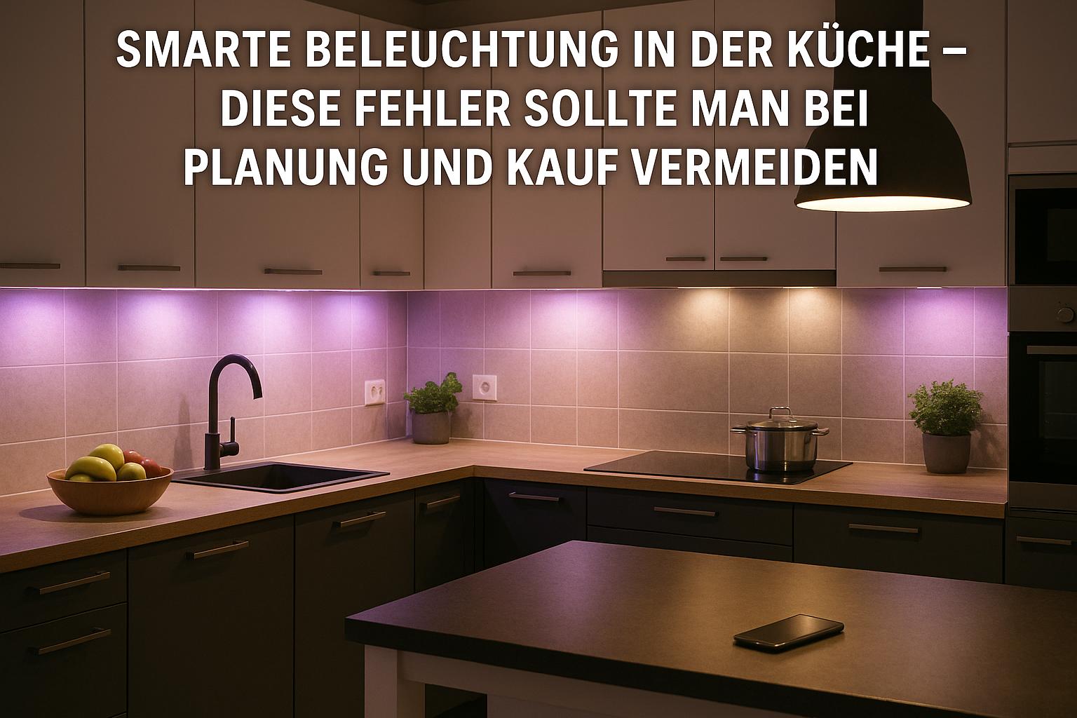 Smarte Kuechenbeleuchtung mit verschiedenen Lichtzonen