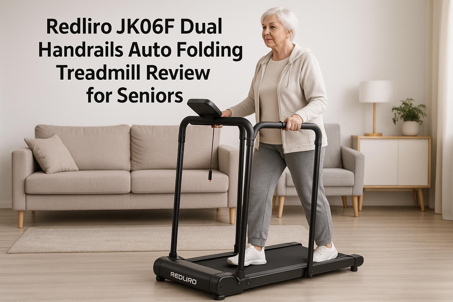 Redliro JK06F Dual Handrails Auto Folding Treadmill Review for Seniors
