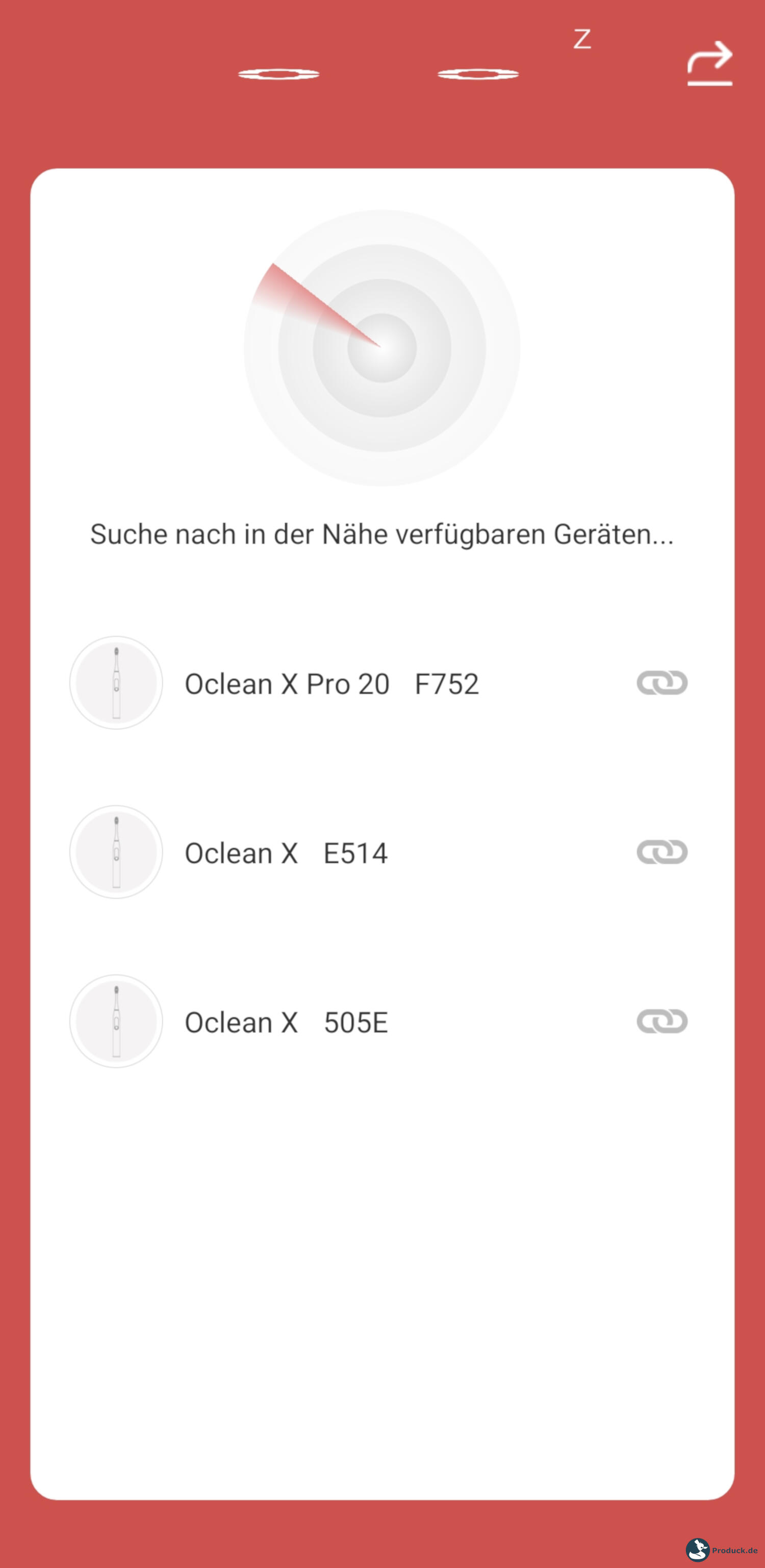 Oclean X Pro 20 S Test App Screenshot