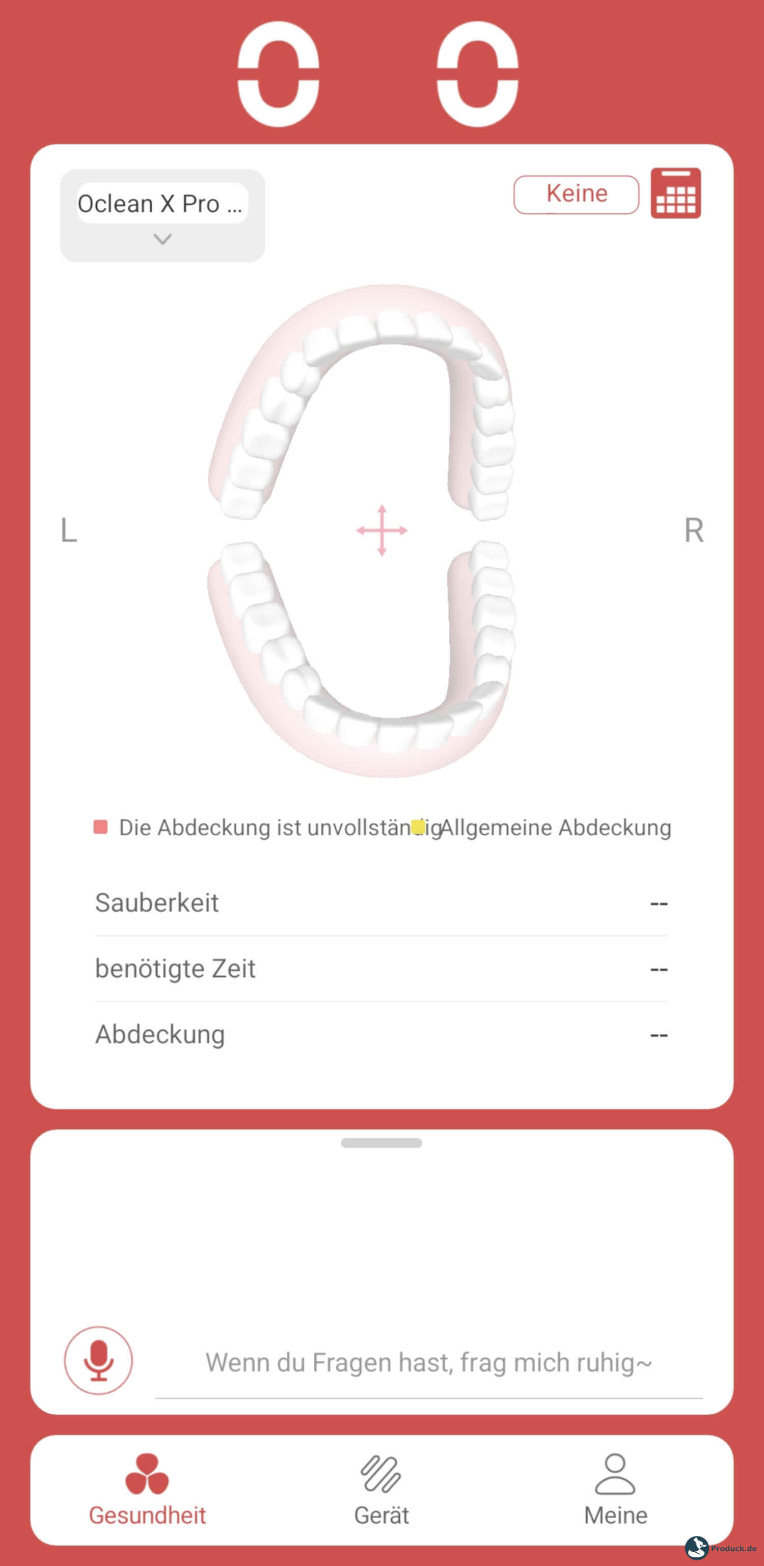 Oclean X Pro 20 S Test App Screenshot